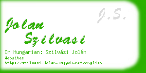 jolan szilvasi business card